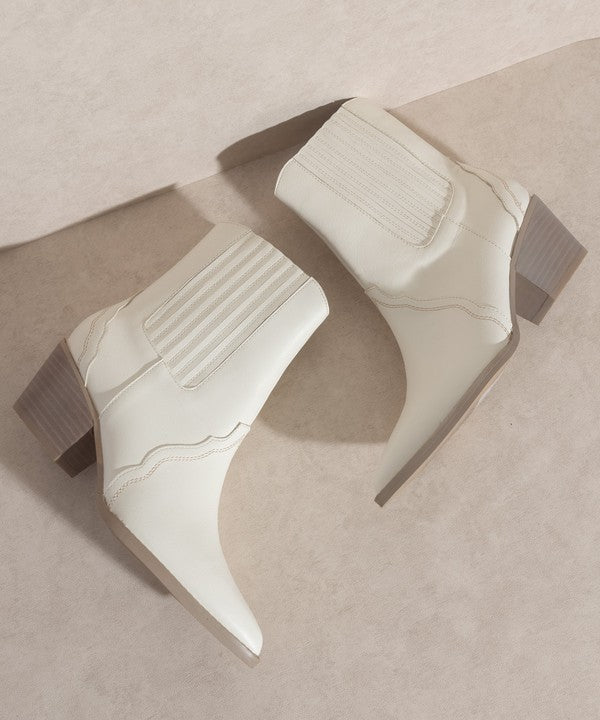 Yvonne Paneled Western White Bootie