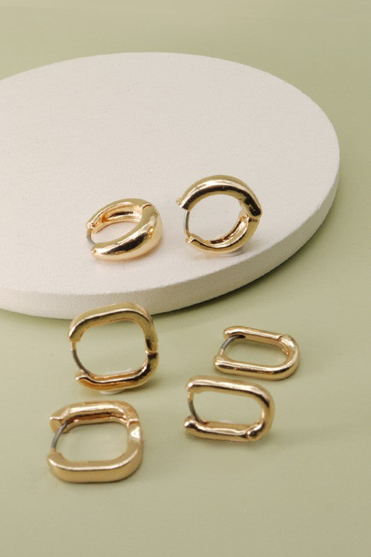 MINI TRIO GOLD HOOP EARRING SETS