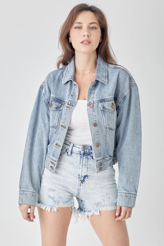 OVERSIZED CROP DENIM JACKET