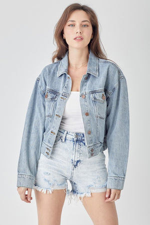 OVERSIZED CROP DENIM JACKET