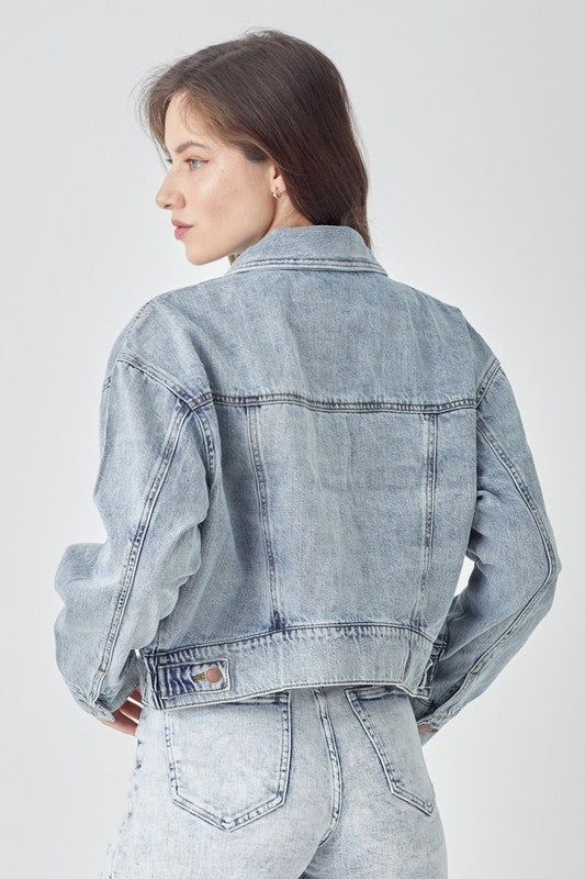 OVERSIZED CROP DENIM JACKET