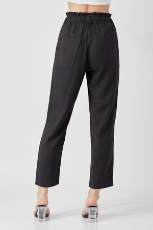 HIGH RISE PULL ON LINEN PANTS