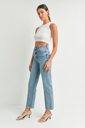 HIGH RISE CLEAN STRAIGHT LEG JEANS