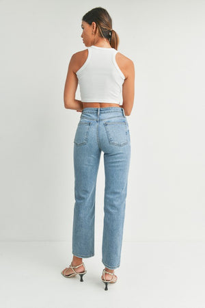 HIGH RISE CLEAN STRAIGHT LEG JEANS