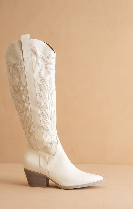 OASIS SOCIETY Samara - Embroidered Tall Boots White
