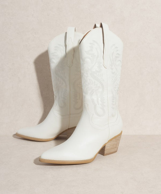 White Classic Western Anjolie Boots