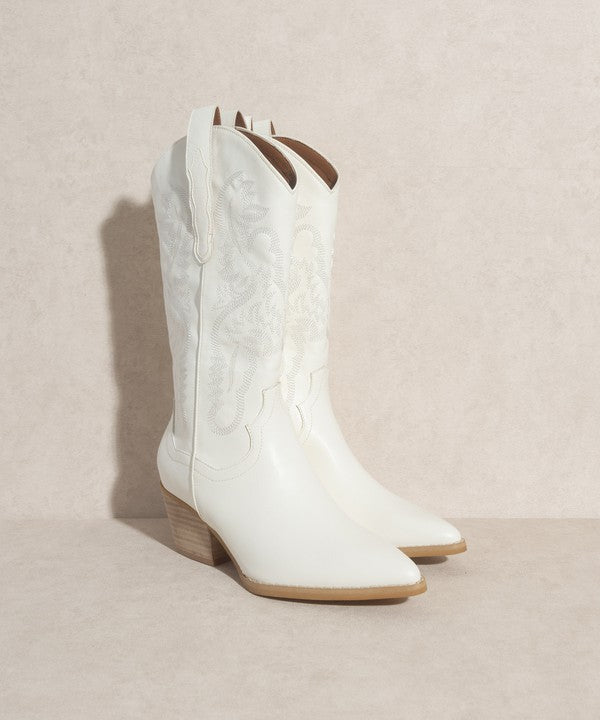White Classic Western Anjolie Boots
