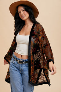 BURNOUT VELVET KIMONO