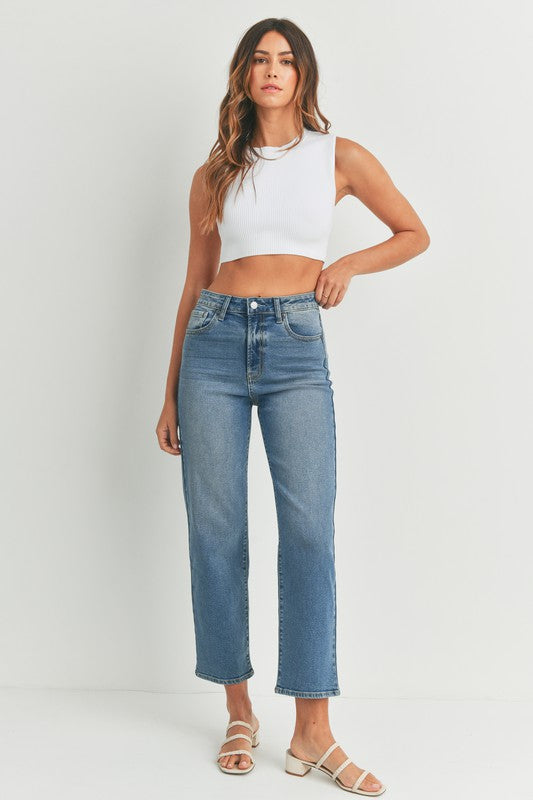 HIGH RISE CLEAN VINTAGE STRAIGHT LEG JEANS