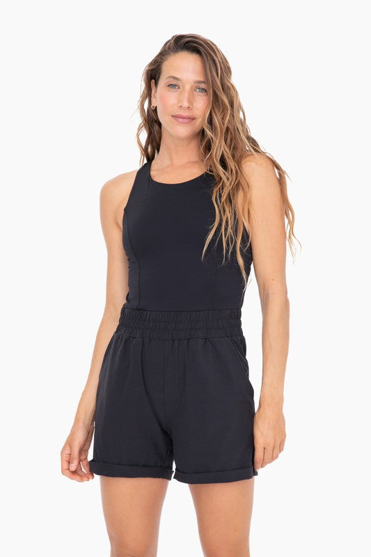 Active Shortsie Romper -Black