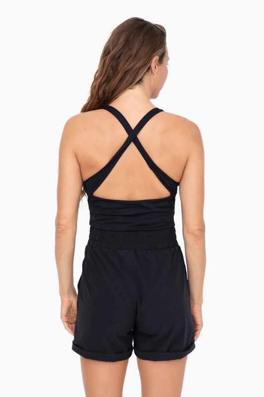 Active Shortsie Romper -Black