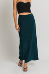 GREEN MAXI SKIRT WITH BACK SLIT