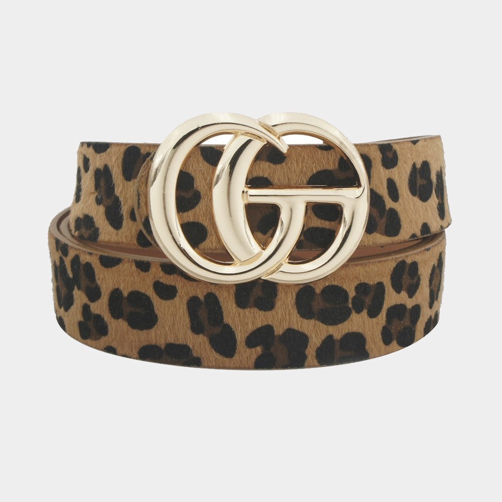 Leopard Metal Ring Belt