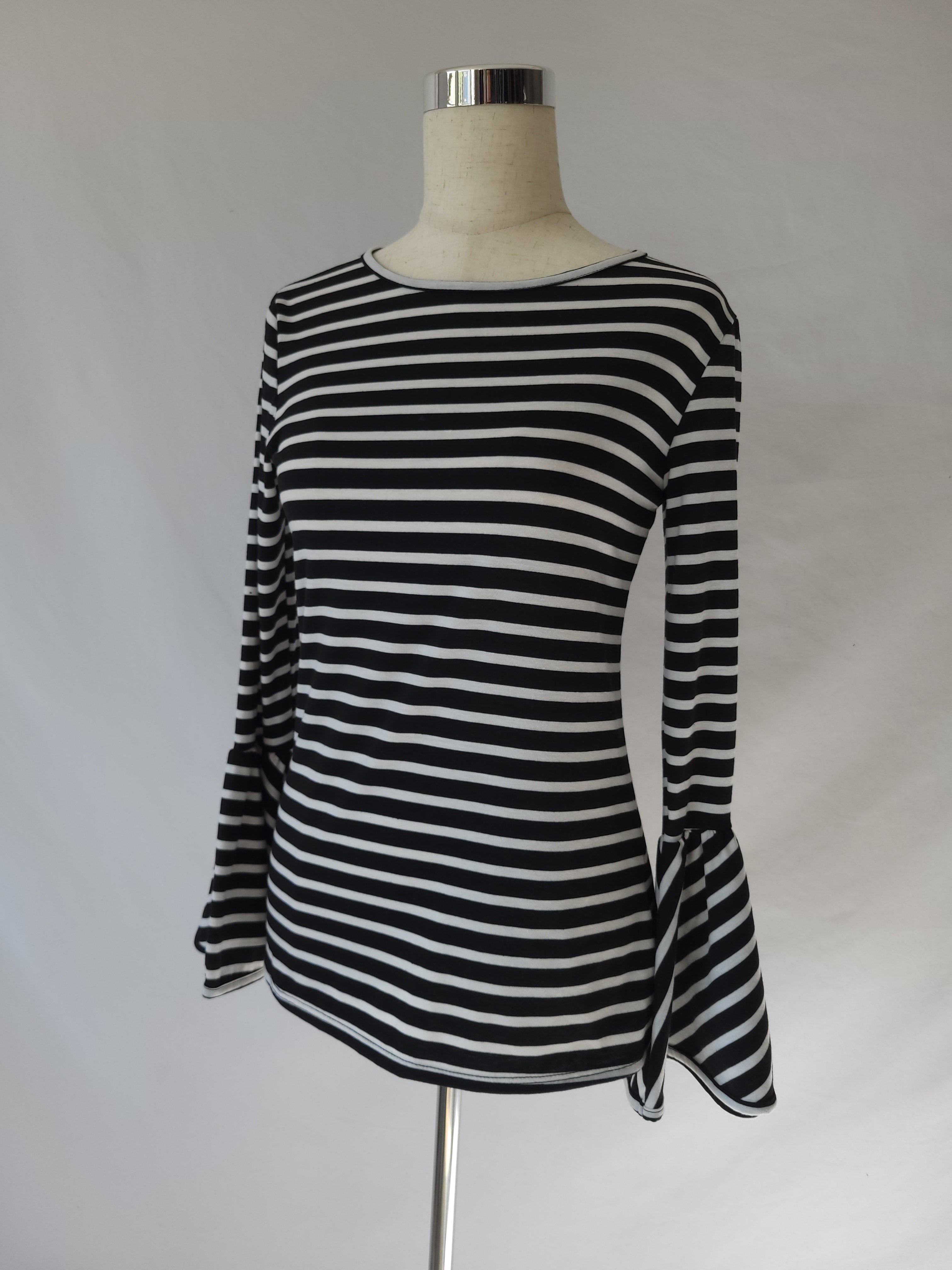 Striped Bell Sleeved Top