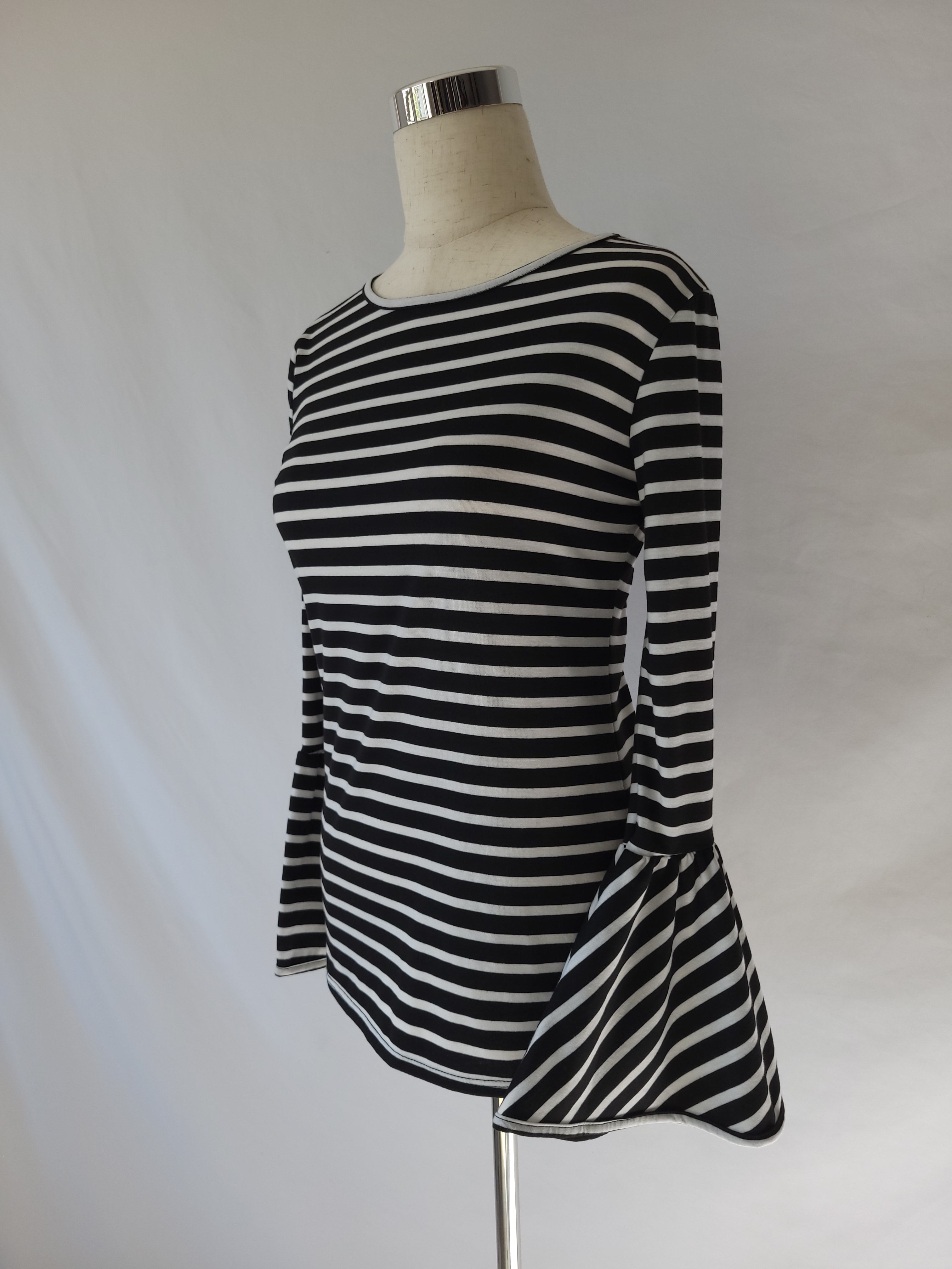 Striped Bell Sleeved Top