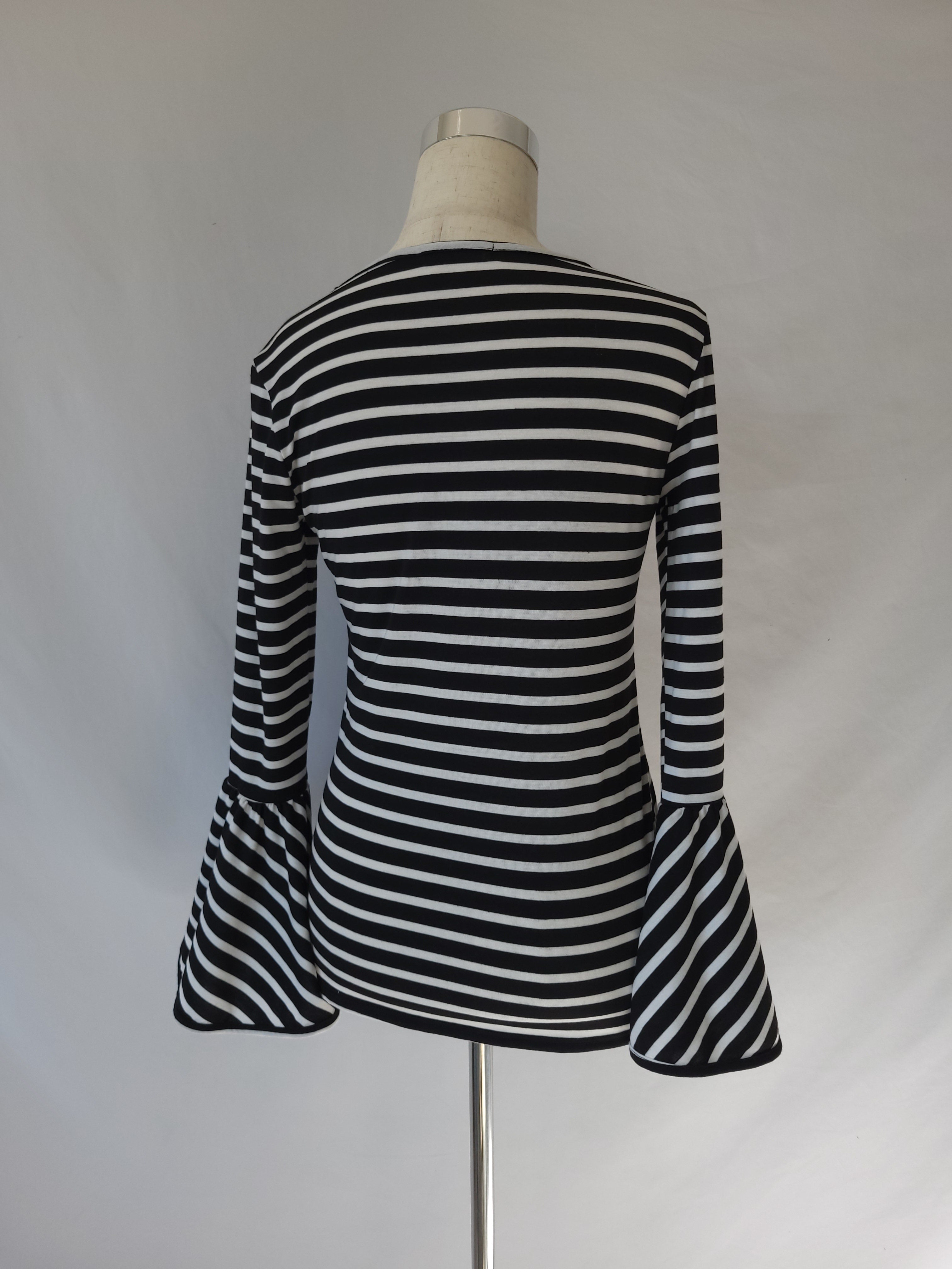 Striped Bell Sleeved Top