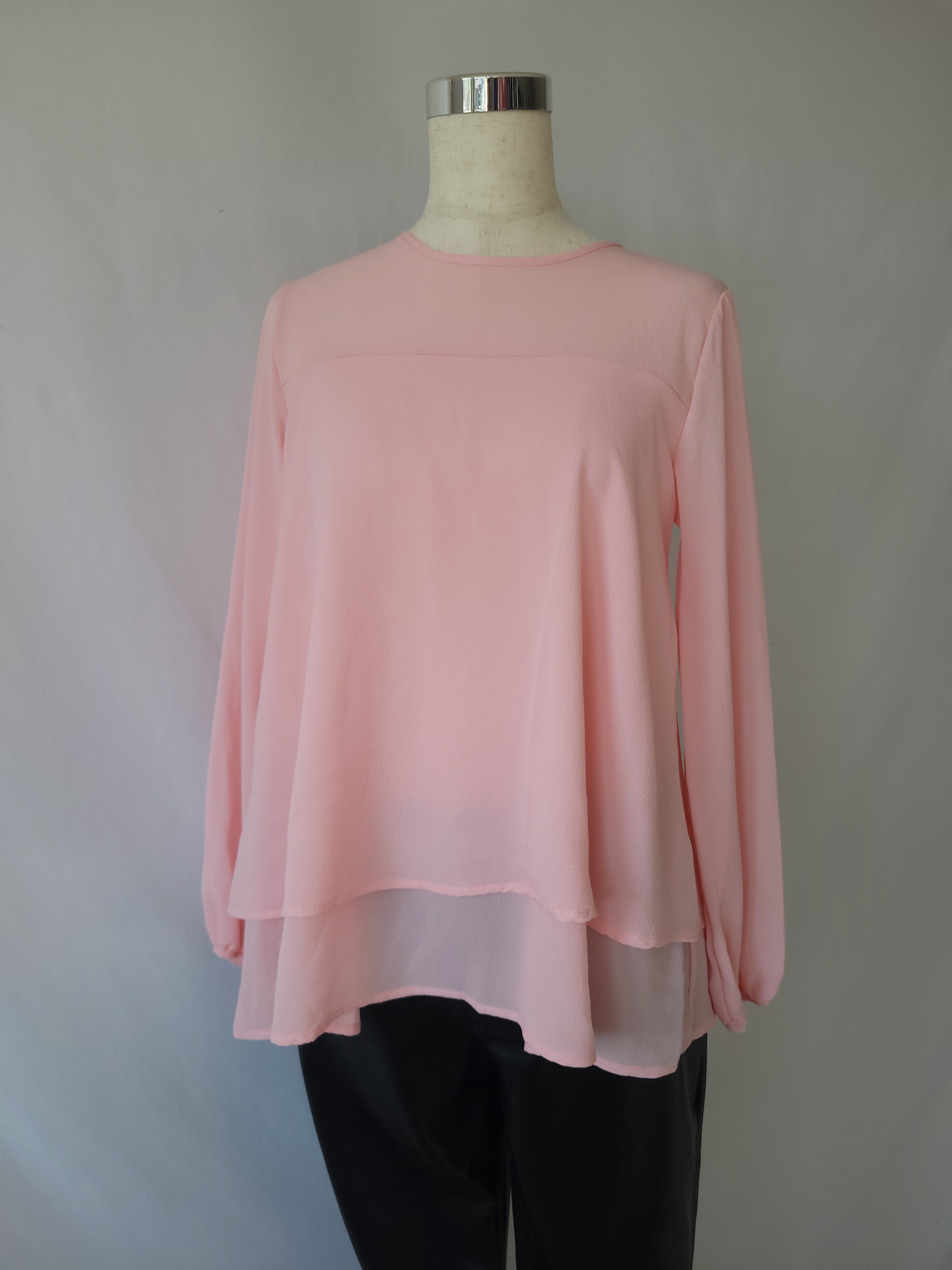 Pink Layered Blouse Top