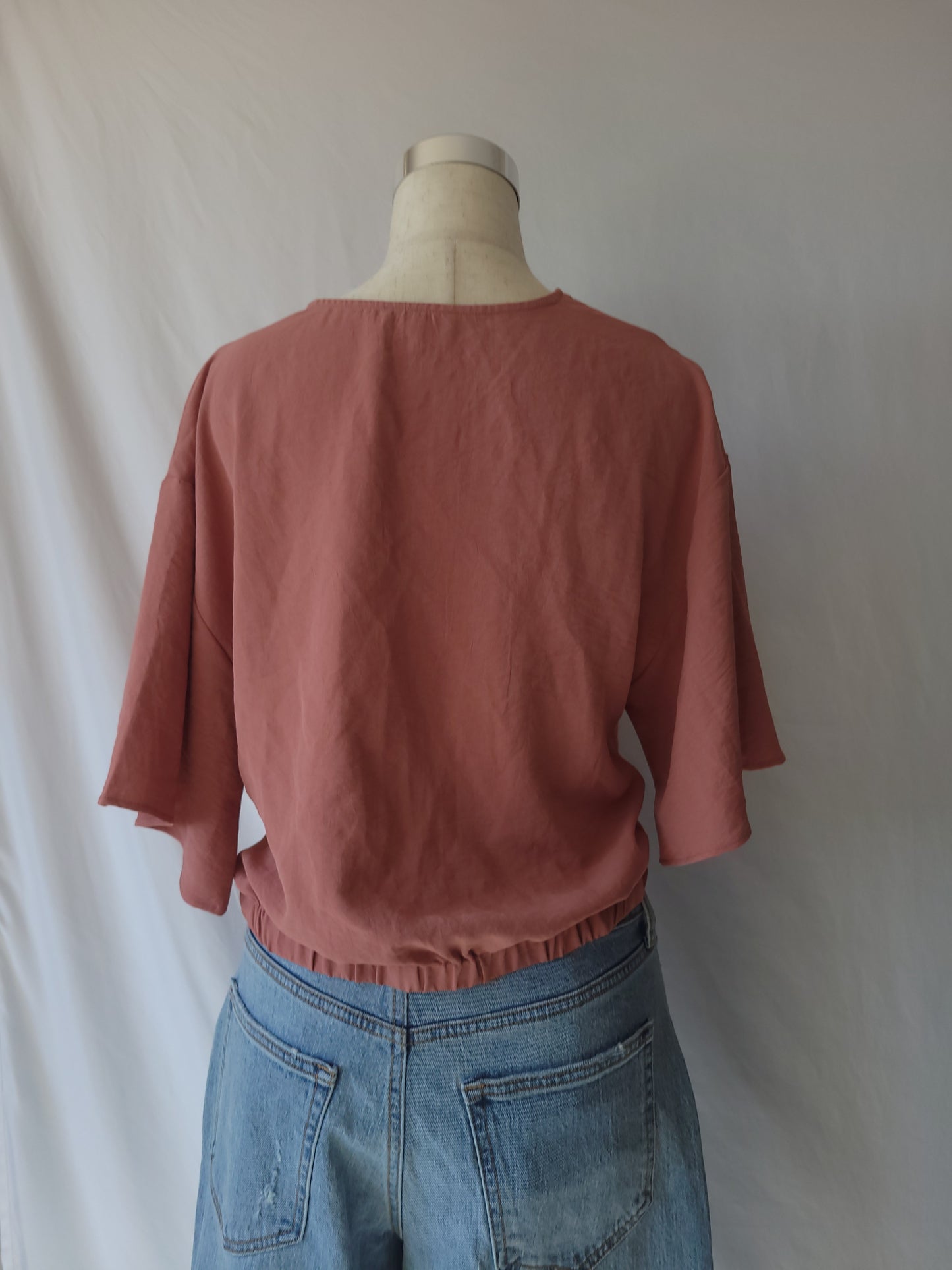 Rose Flutter Sleeve Top