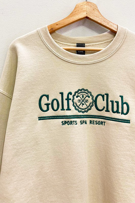 EMBROIDERED "GOLF CLUB" OVERSIZED GRAPHIC SWEATSHIRT