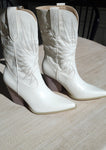 Emersyn Starburst Embroidery Boots-White