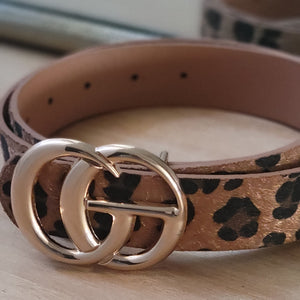 Leopard Metal Ring Belt