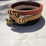 Metal Ring Belt Set Worn Gold