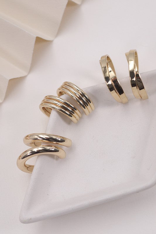 Multi Classic Hoop Trio Earrings Set