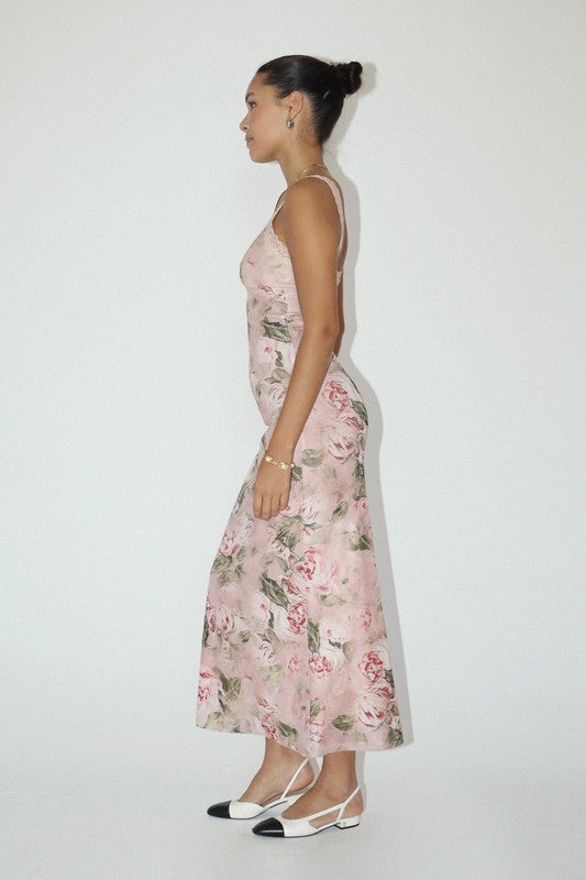 GARDEN PARTY ROSE PRINT LONG DRESS