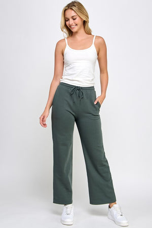 FLEECE STRAIGHT LEG JOGGER SWEAT PANTS CHIC GREEN S-XL