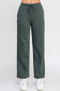 FLEECE STRAIGHT LEG JOGGER SWEAT PANTS CHIC GREEN S-XL