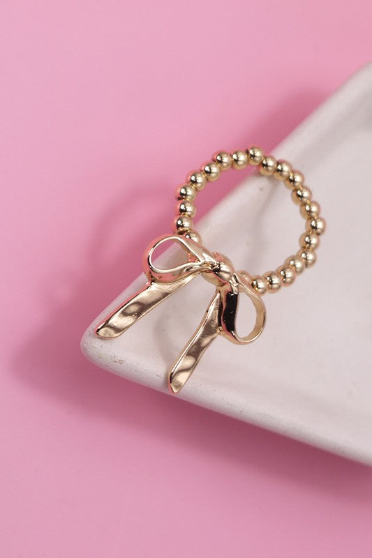 COQUETTE BOW STRETCHABLE RING