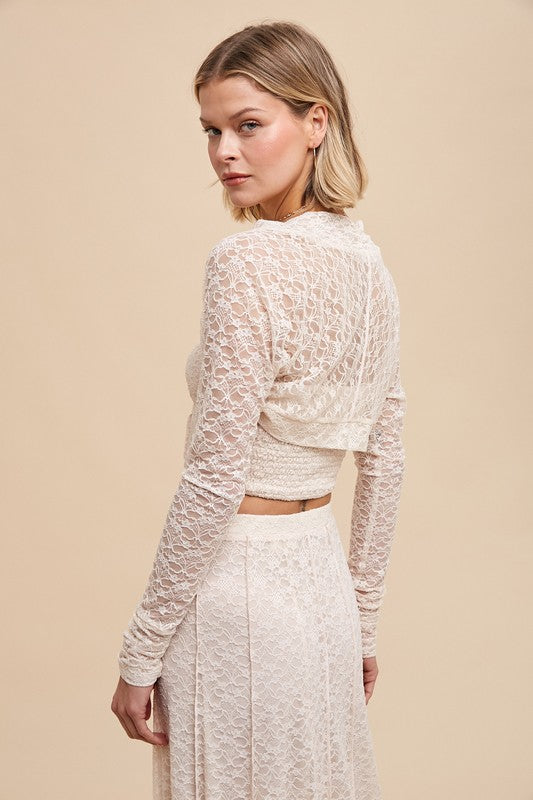 LACE BOLERO SHRUG AND TUBE TOP 2 PIECE SET