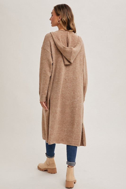 Longline Hoodie Open Front Cardigan Taupe – Mota Boutique