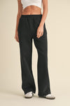 Cozy Fleece Wide Leg Sweatpants Black