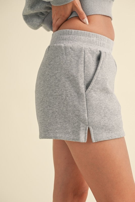 Cozy Fleece Micro Sweatshorts Heather Grey