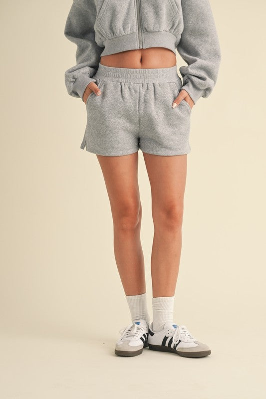 Cozy Fleece Micro Sweatshorts Heather Grey