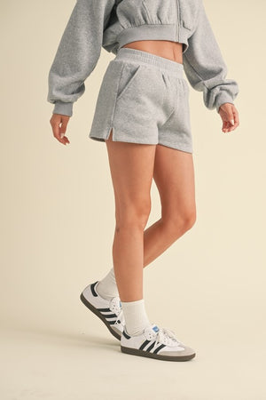 Cozy Fleece Micro Sweatshorts Heather Grey