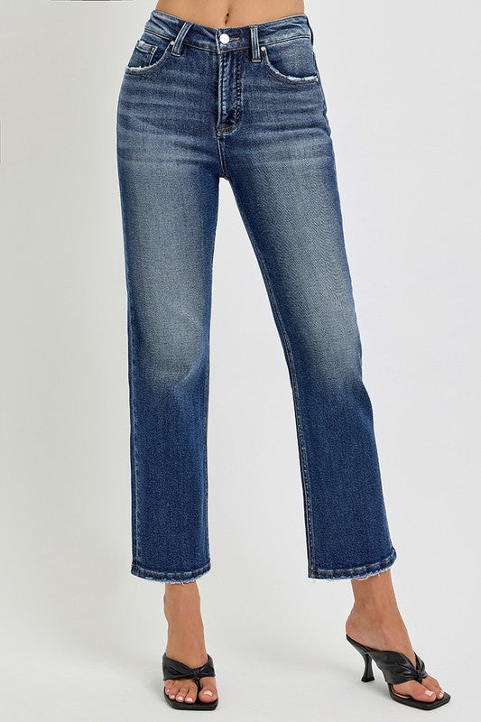 Tummy Control High Rise  Straight Leg Risen Jeans 0-3XL