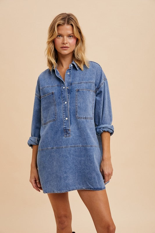 VINTAGE WASHED DENIM TUNIC