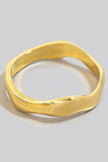 Gold Dipped Wavy Warped Metallic Ring