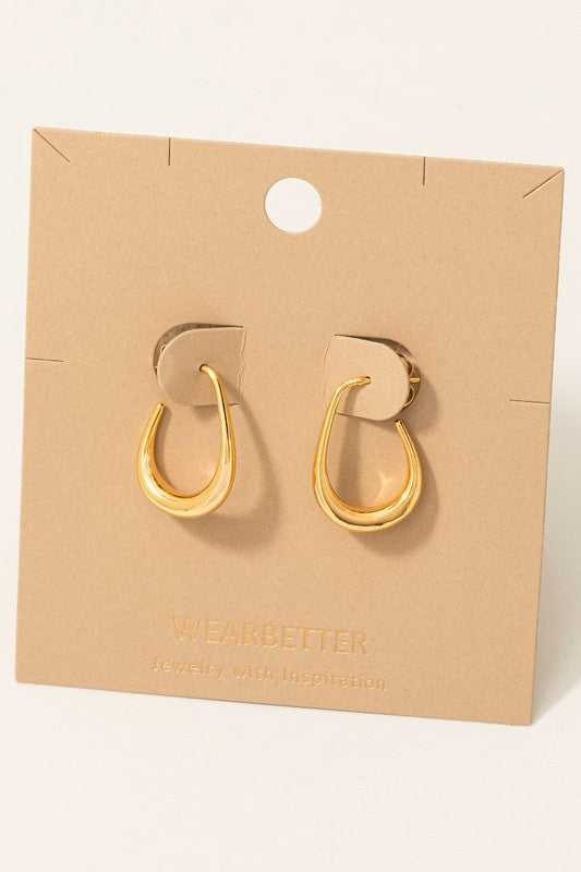 Gold Dipped Thin Graduated Hoop Earrings 2 Colors