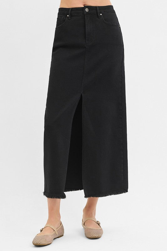 Tummy Control High Rise Long Skirt Black S-XL