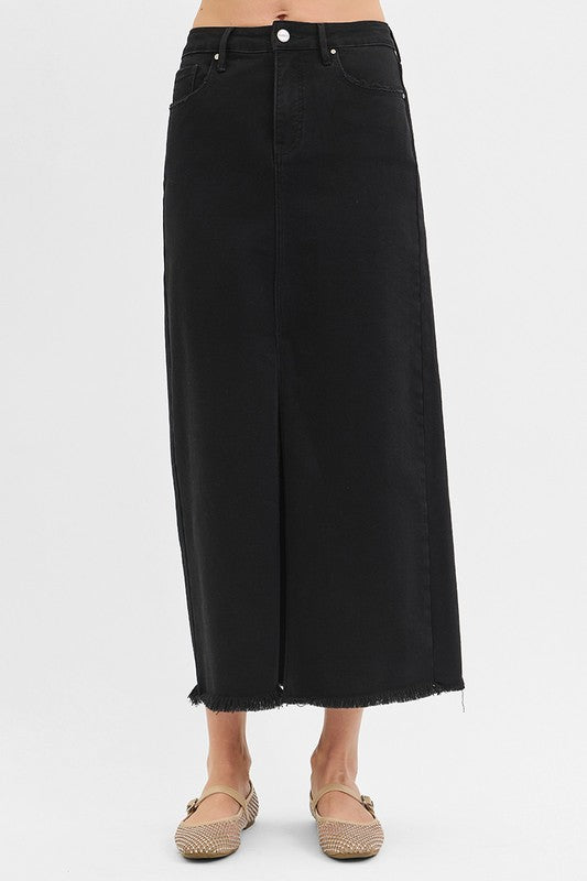 Tummy Control High Rise Long Skirt Black S-XL