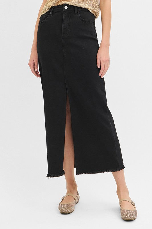 Tummy Control High Rise Long Skirt Black S-XL