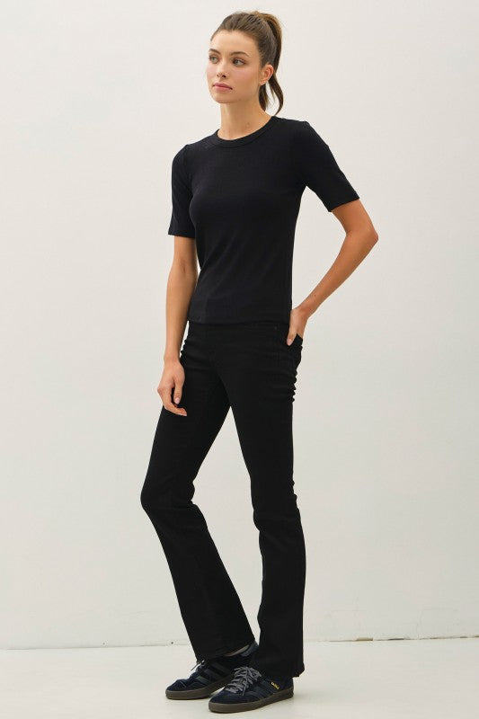 Ultra Soft Basic Short Sleeve Top Black