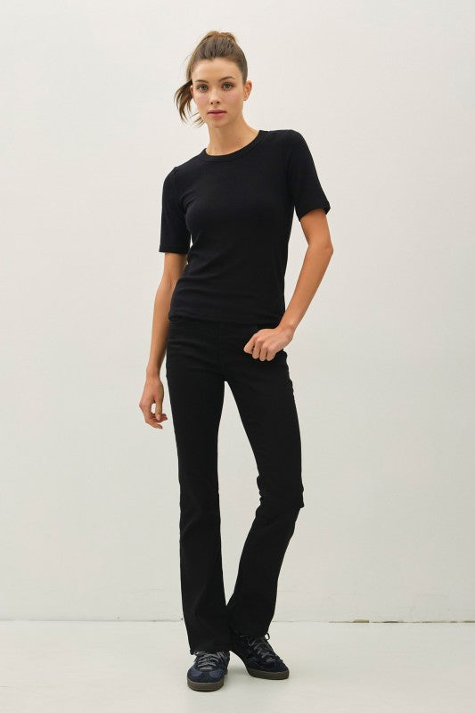 Ultra Soft Basic Short Sleeve Top Black