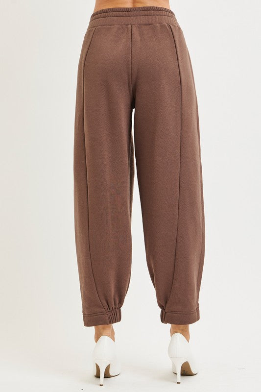 Relaxed Wide Leg Jogger Sweatpants Brown