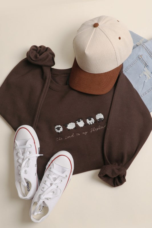 The Lord Is My Shepherd Embroidered Sweatshirt S-XL