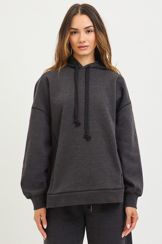 Oversized Hoodie Cotton Blend Sweatshirt