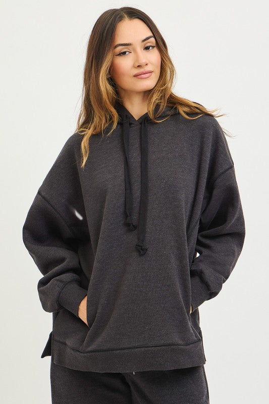 Oversized Hoodie Cotton Blend Sweatshirt